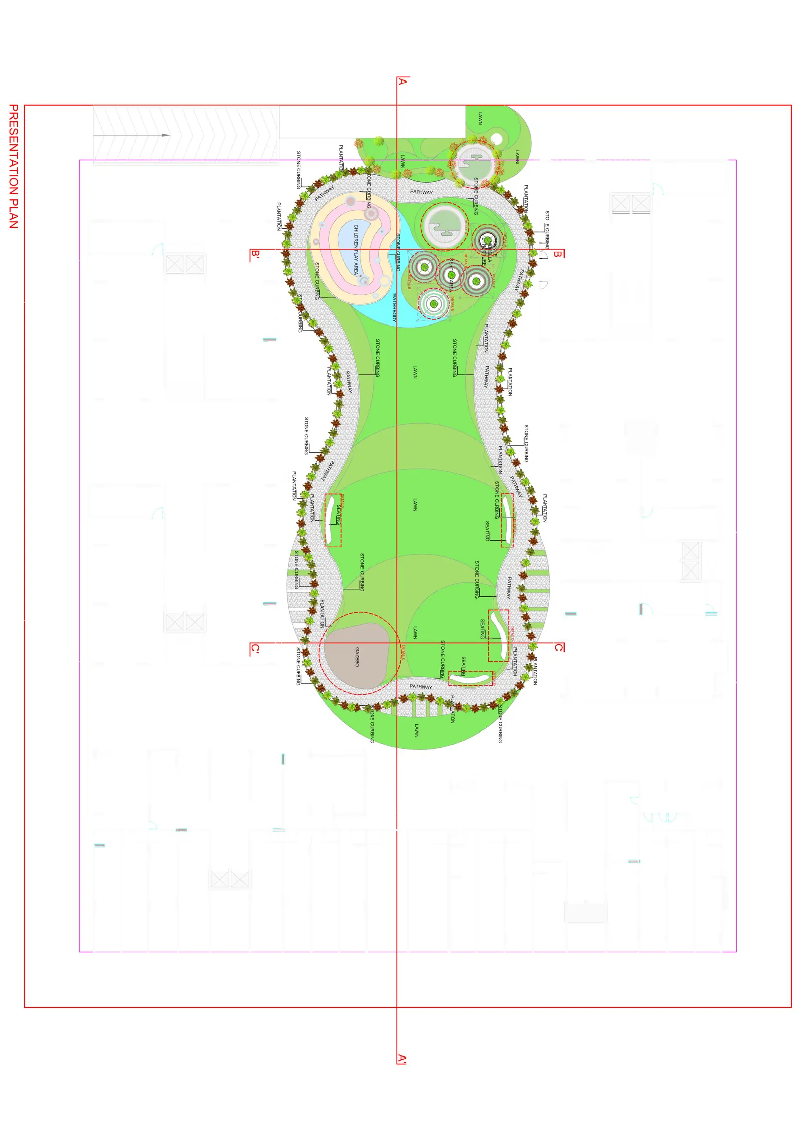 Landscape plan of the central common plot