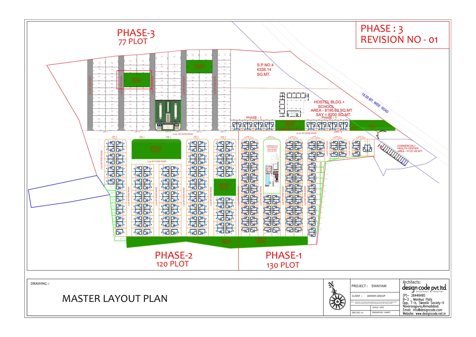Master layout plan of the Swayam township in three phases